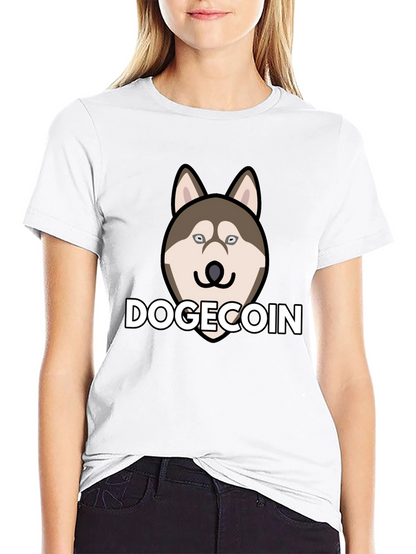 Dogecoin Husky Black T-Shirt - Crypto Fashion