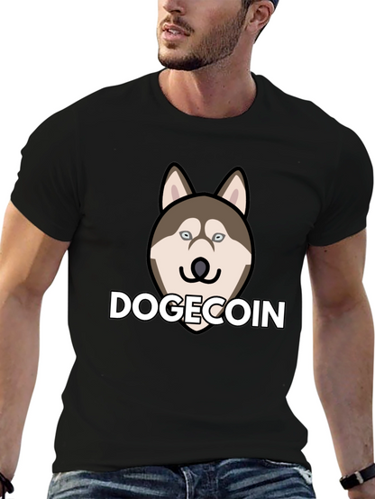 Dogecoin Husky Black T-Shirt - Crypto Fashion