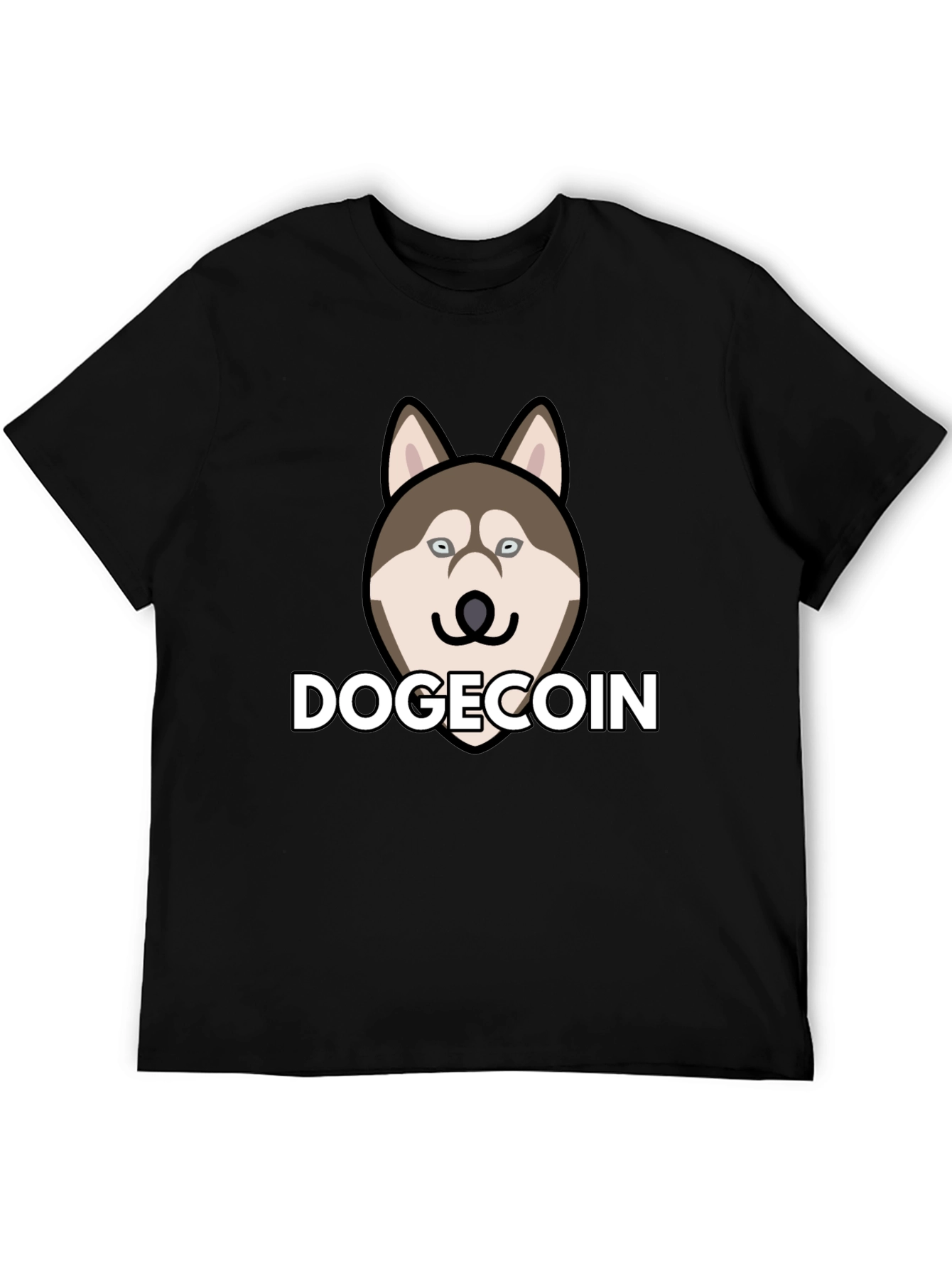 Dogecoin Husky Black T-Shirt - Crypto Fashion