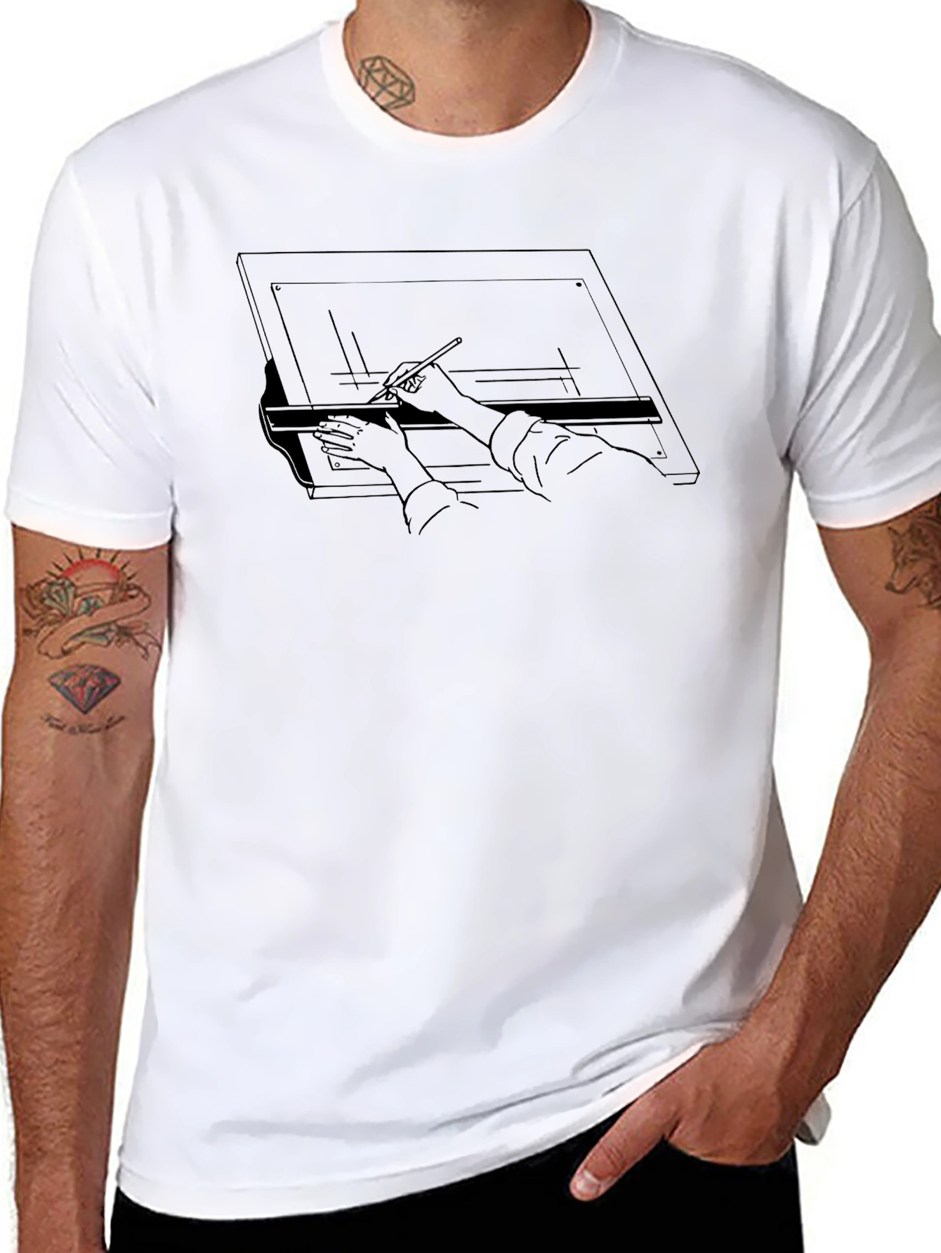 Architect Drafting Table Graphic T-Shirt