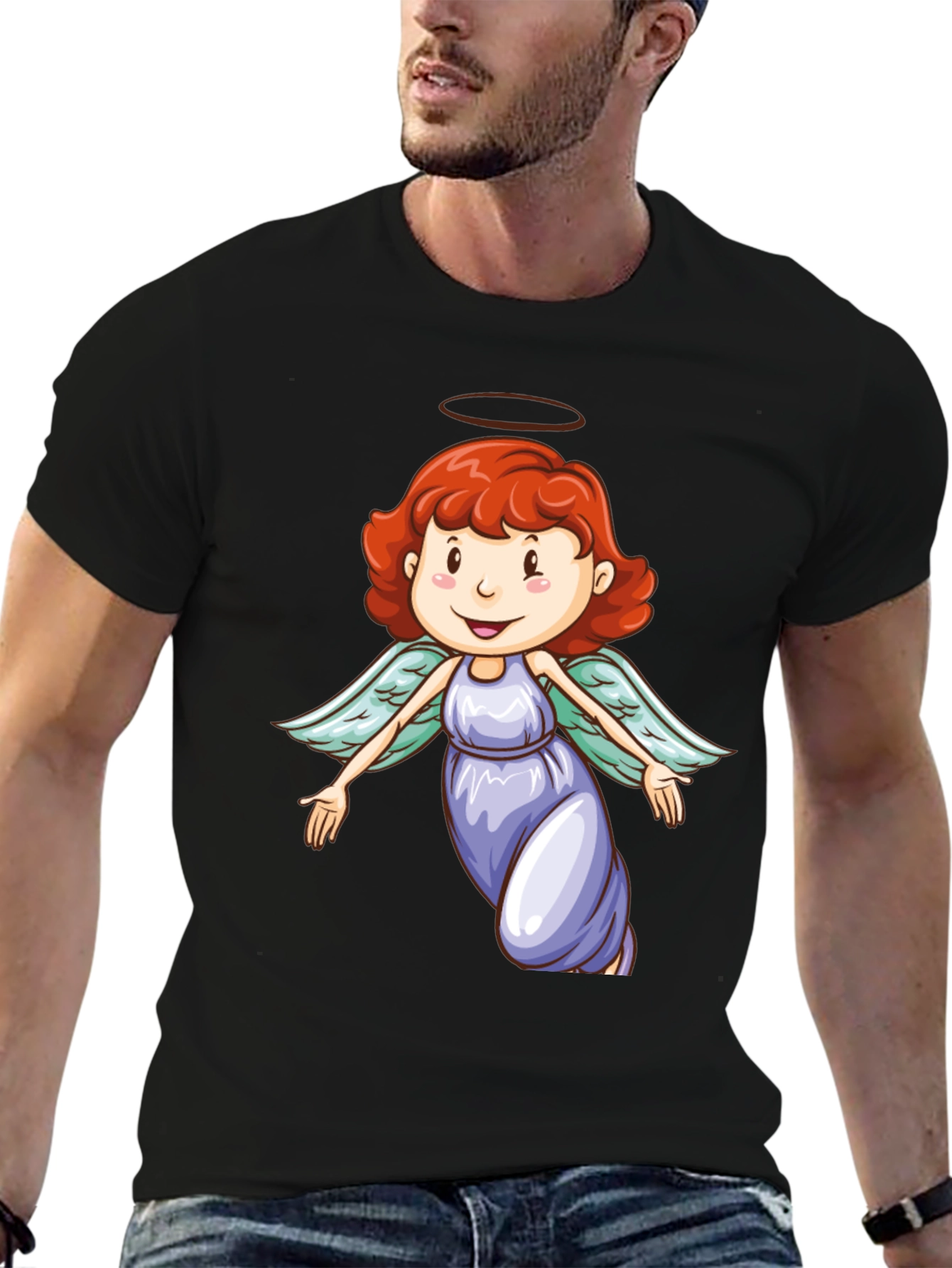 Angel Graphic Black T-Shirt