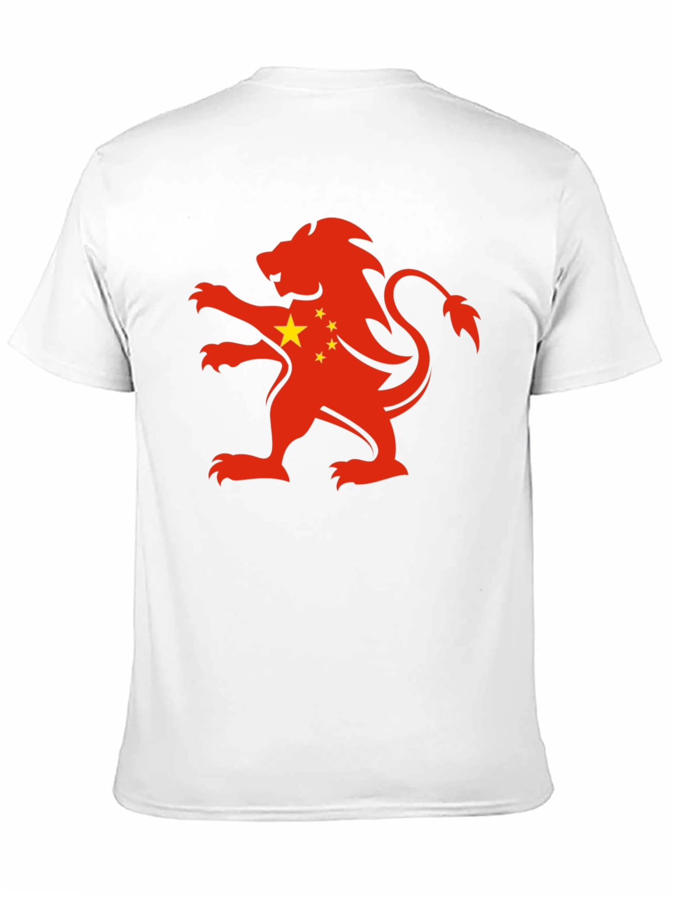 China Flag Lion Graphic Black T-Shirt