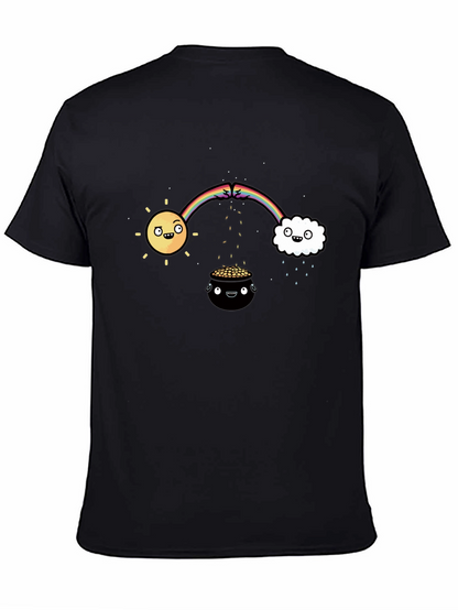 Lucky Black T-Shirt with Rainbow Design