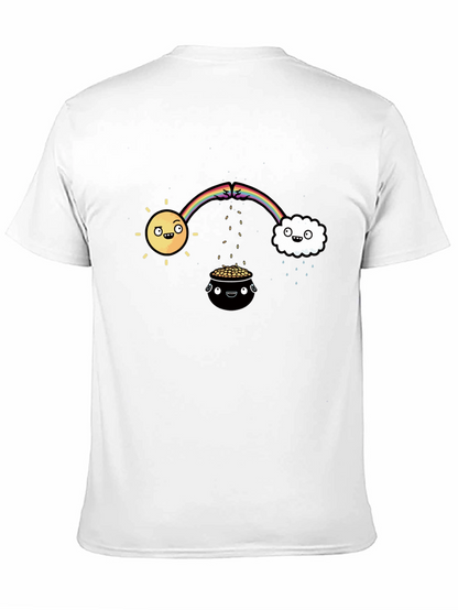 Lucky Black T-Shirt with Rainbow Design
