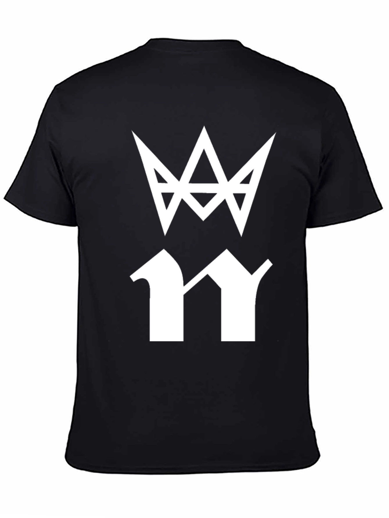 Mens Black T-Shirt with White Graphic Print