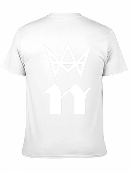 Mens Black T-Shirt with White Graphic Print