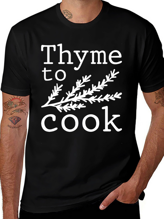 Thyme to Cook Graphic T-Shirt - Black Unisex