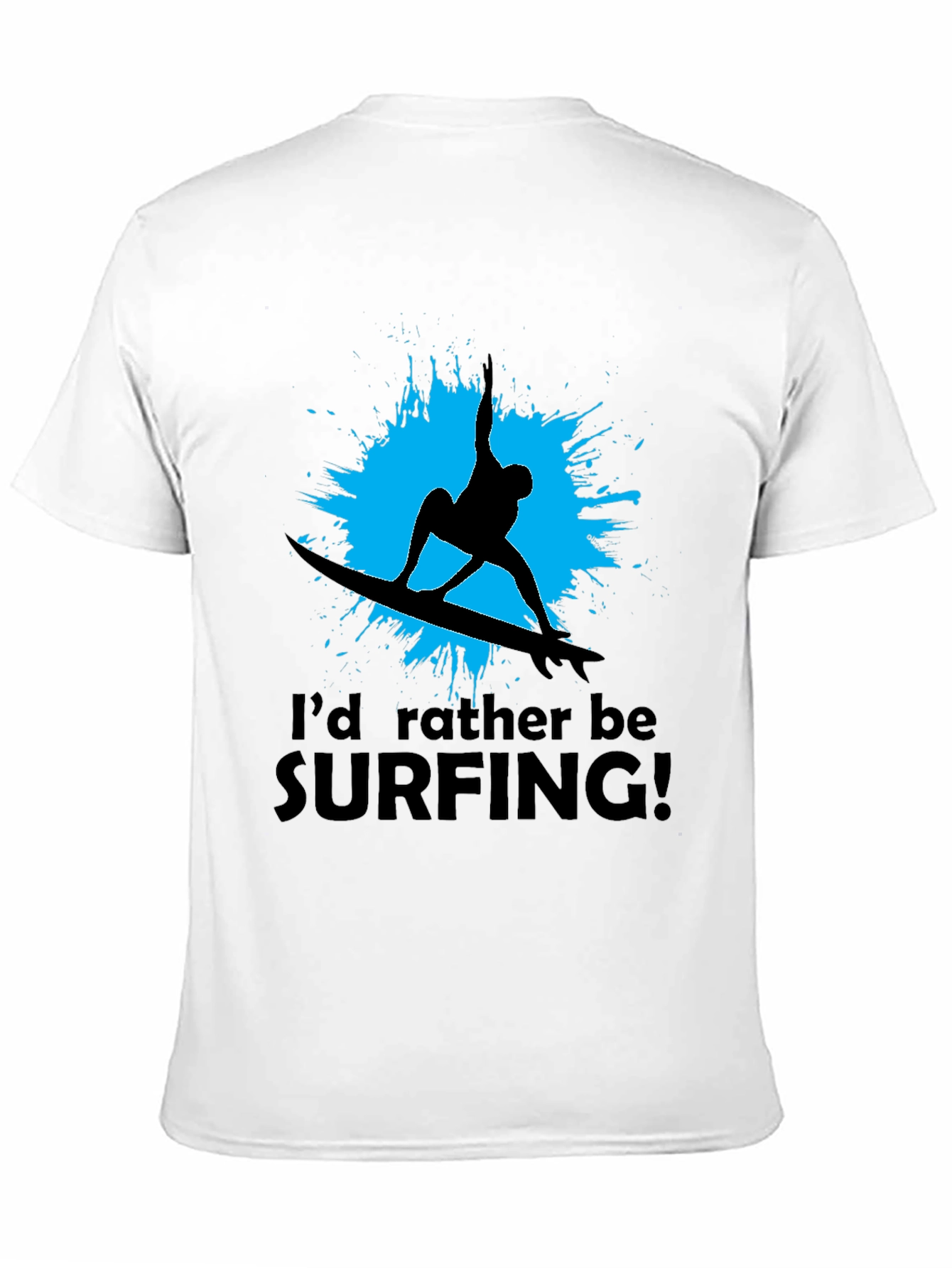 Surfer T-Shirt: Id Rather Be Surfing Black Tee