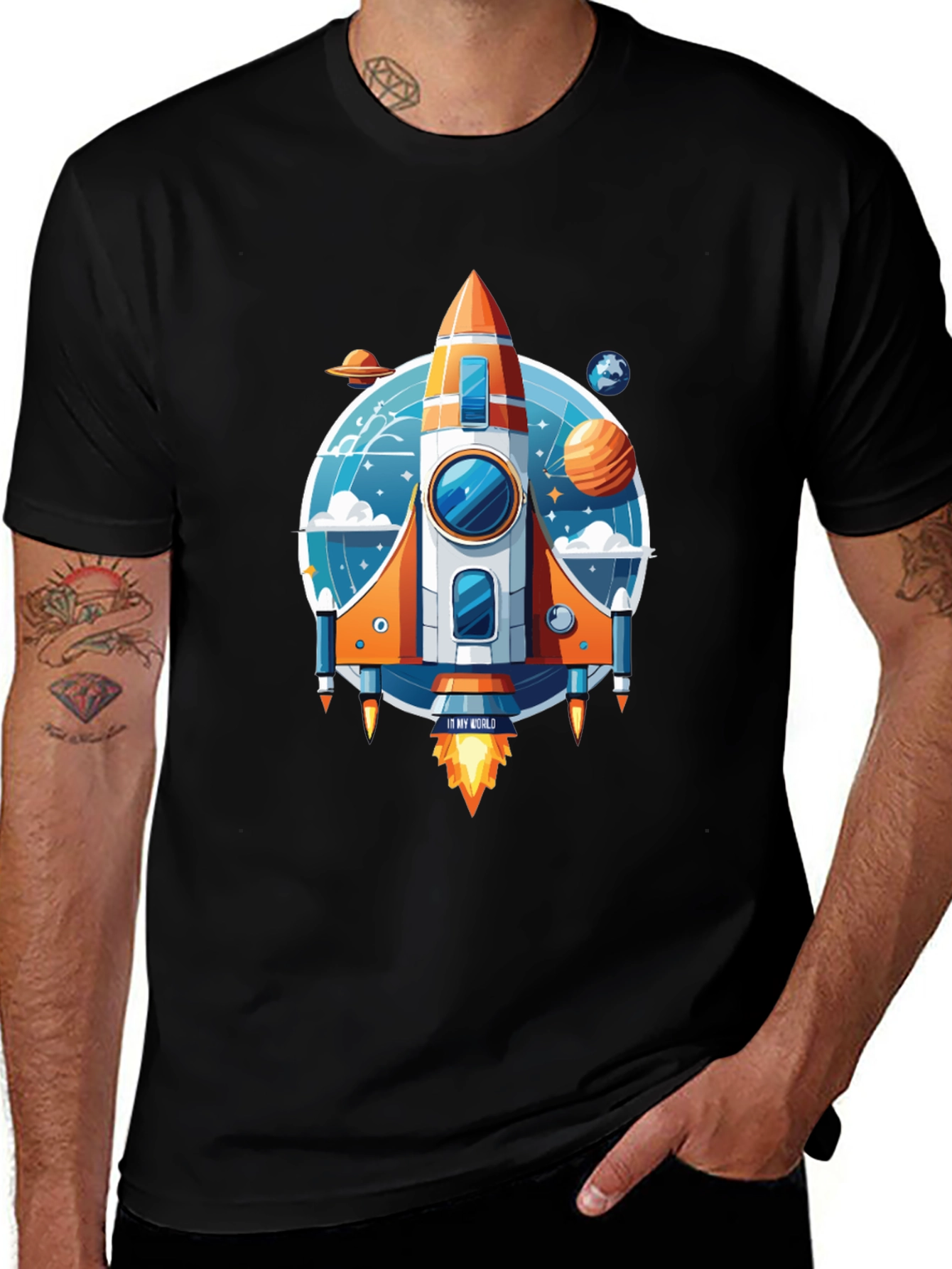 Rocket Ship Graphic T-Shirt