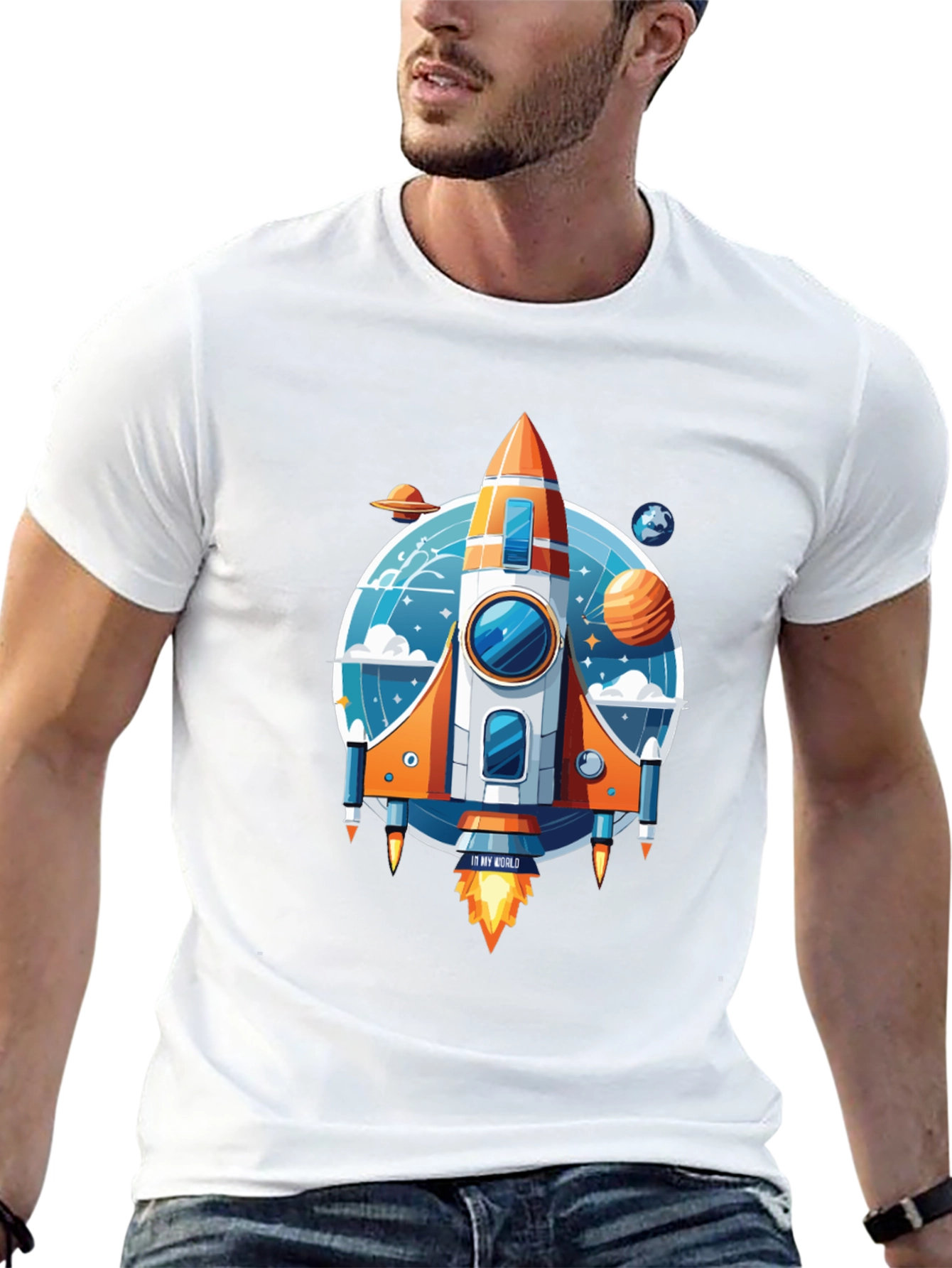 Rocket Ship Graphic T-Shirt