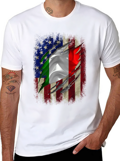 Italian American Flag Graphic T-Shirt