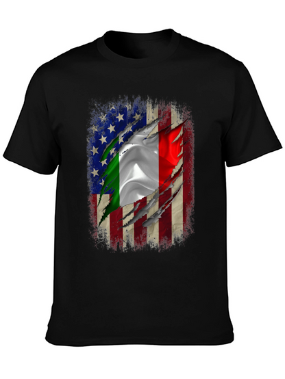 Italian American Flag Graphic T-Shirt