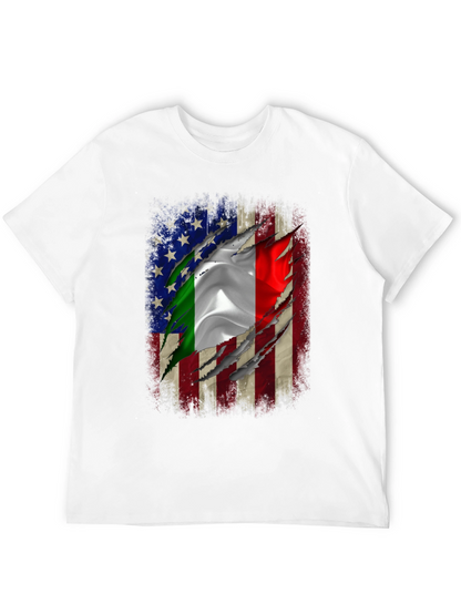 Italian American Flag Graphic T-Shirt