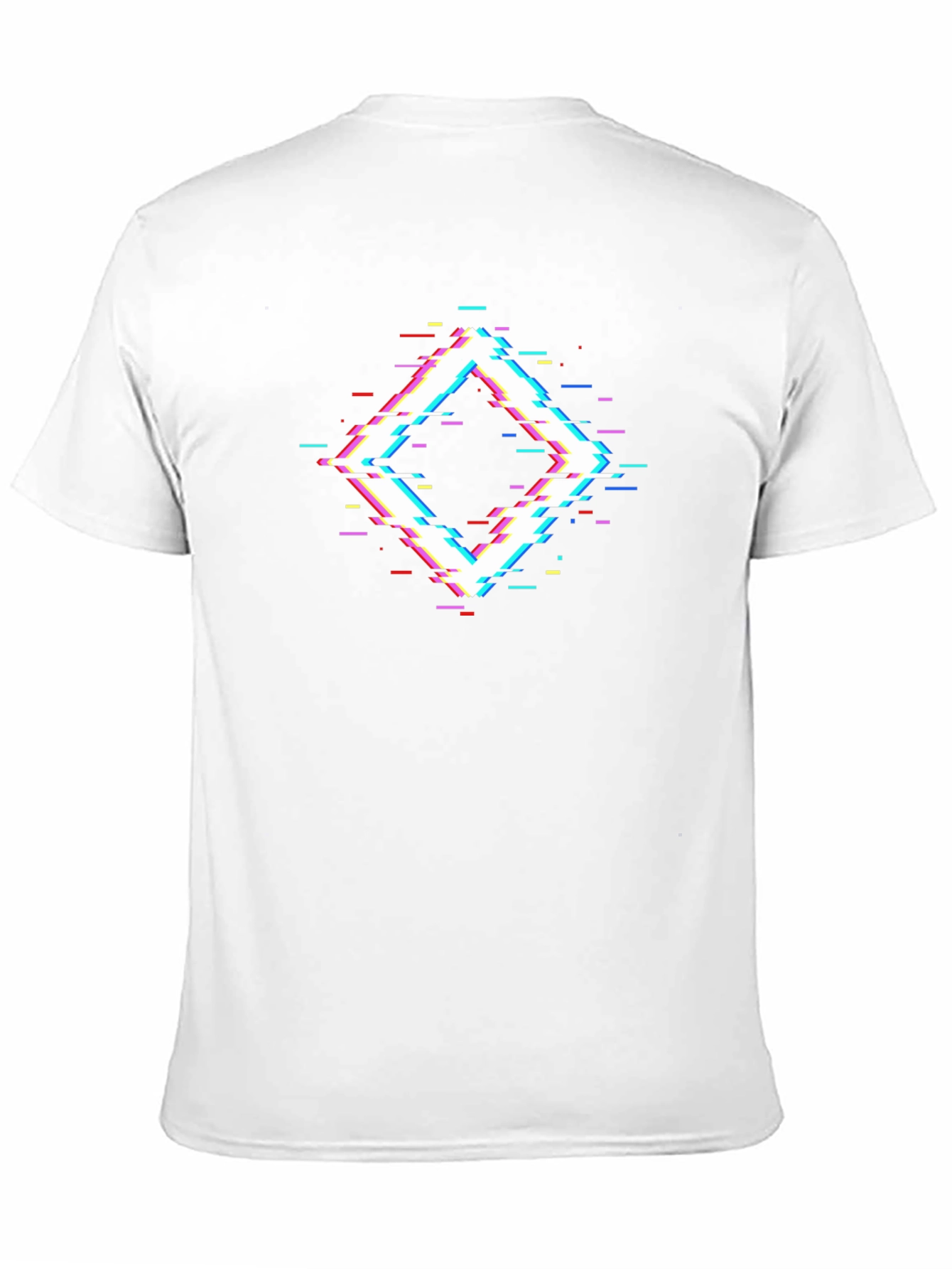 Glitch Diamond Black T-Shirt - Modern Geometric Design