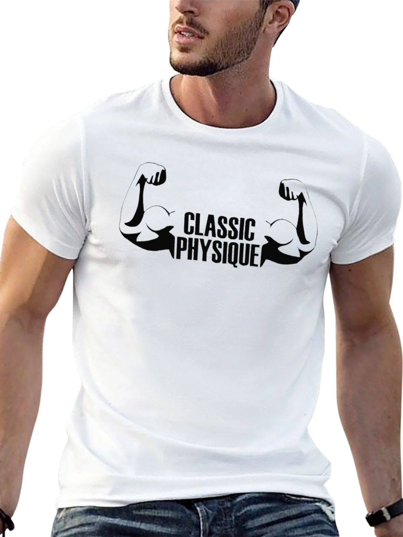 Classic Physique Black Tee | Gym Muscle Shirt