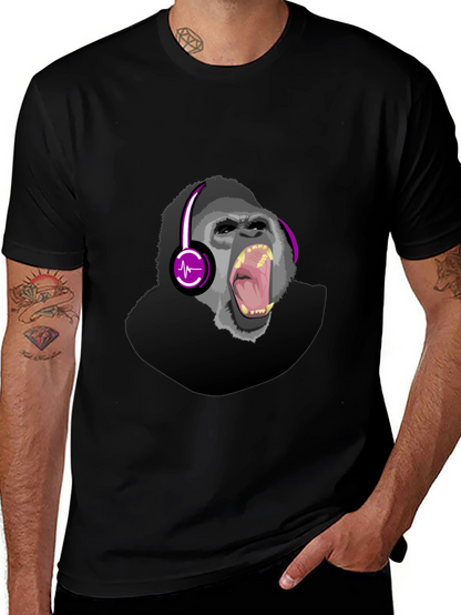 Gorilla DJ Graphic T-Shirt - Mens Black Tee