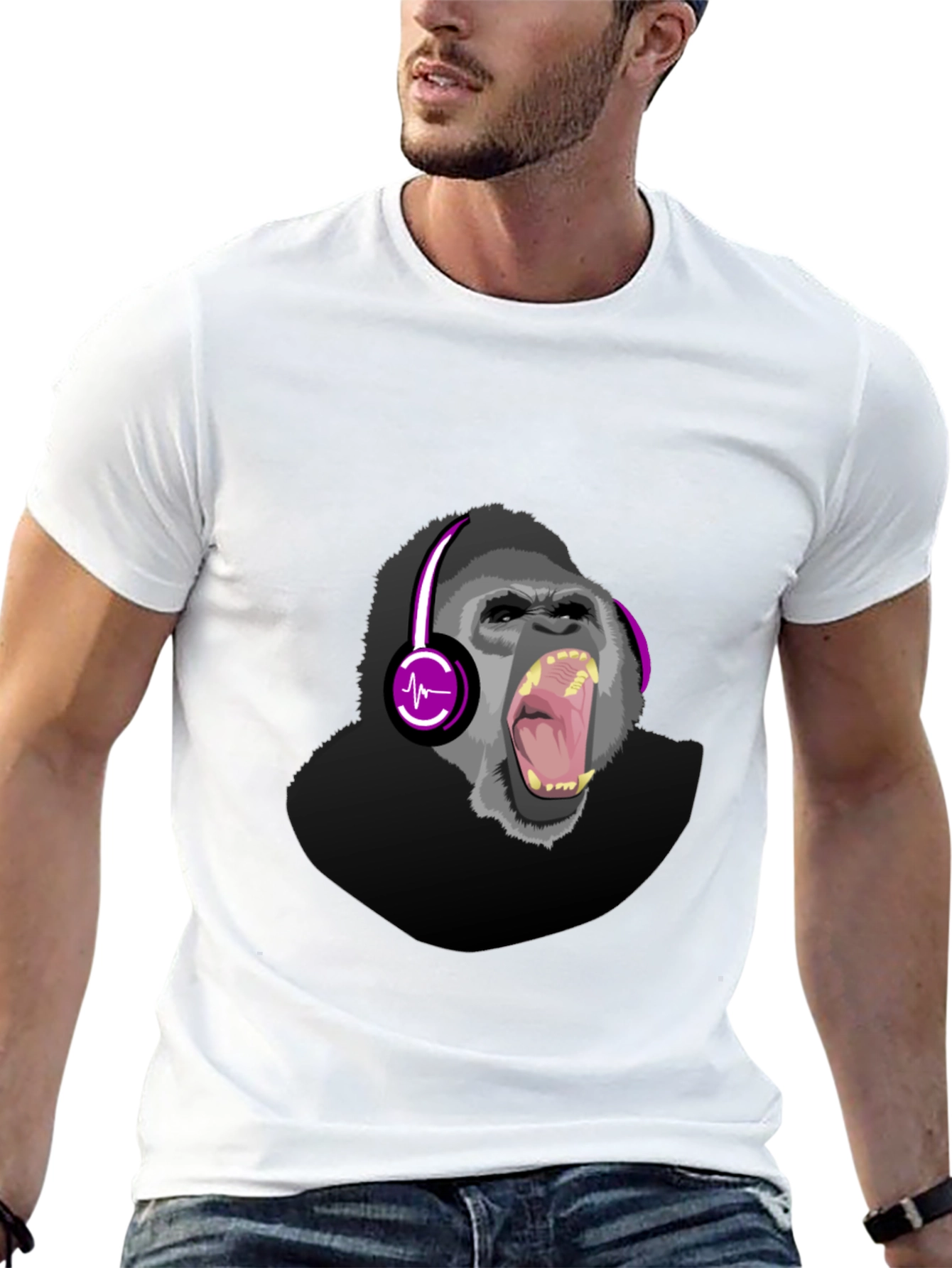 Gorilla DJ Graphic T-Shirt - Mens Black Tee