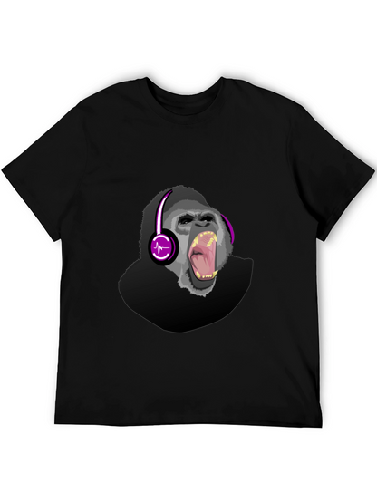 Gorilla DJ Graphic T-Shirt - Mens Black Tee