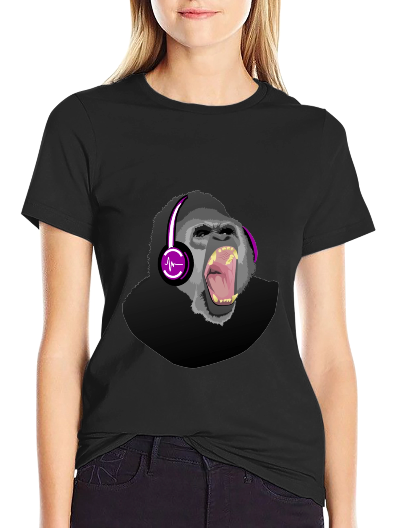 Gorilla DJ Graphic T-Shirt - Mens Black Tee
