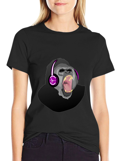 Gorilla DJ Graphic T-Shirt - Mens Black Tee