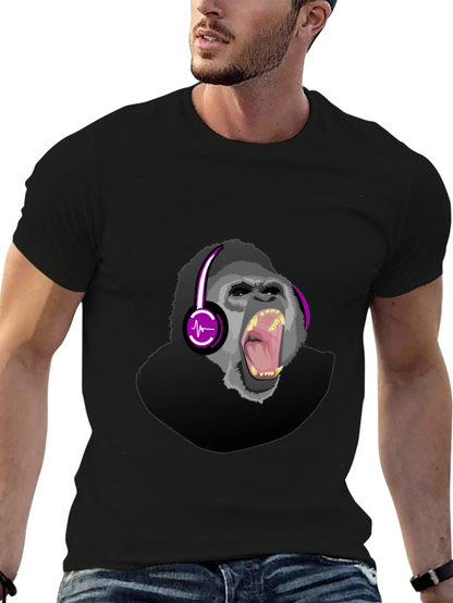 Gorilla DJ Graphic T-Shirt - Mens Black Tee
