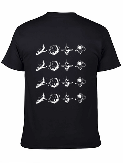 Space Exploration Graphic T-Shirt - Black