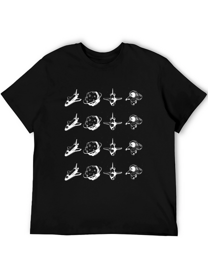 Space Exploration Graphic T-Shirt - Black