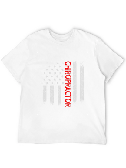 Chiropractor American Flag Graphic T-Shirt