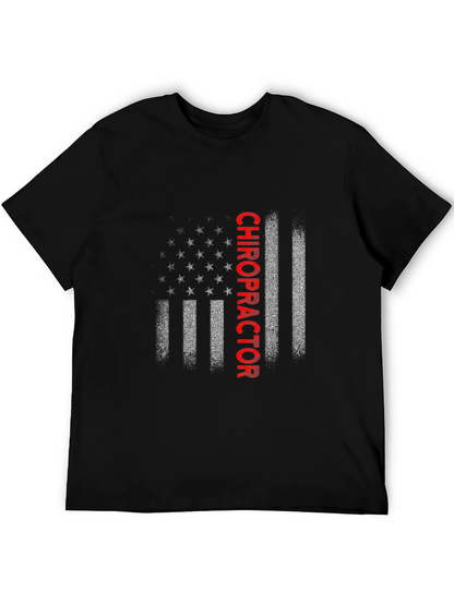 Chiropractor American Flag Graphic T-Shirt