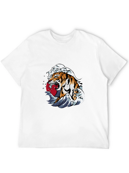 Tiger Wave Graphic Tee - Black