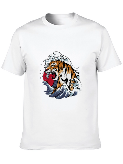 Tiger Wave Graphic Tee - Black
