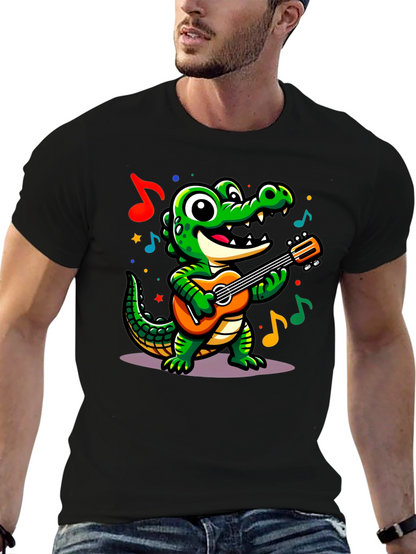 Cartoon Alligator Guitar T-Shirt
