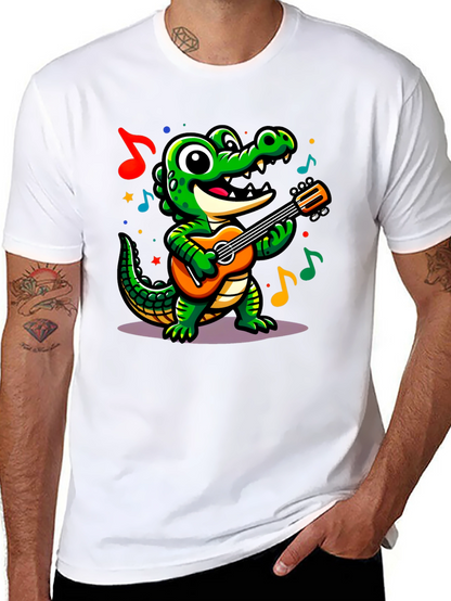 Cartoon Alligator Guitar T-Shirt
