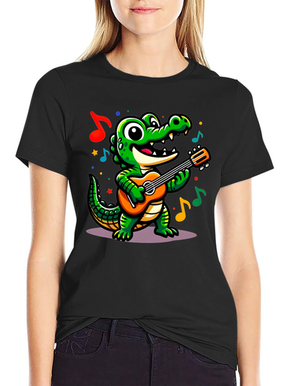 Cartoon Alligator Guitar T-Shirt