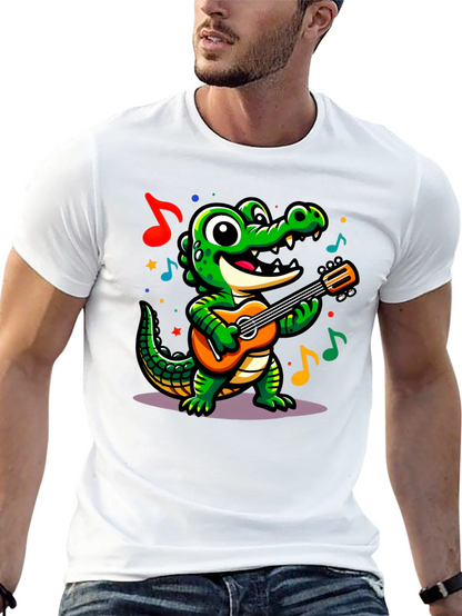 Cartoon Alligator Guitar T-Shirt