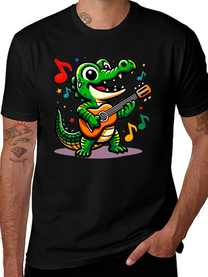 Cartoon Alligator Guitar T-Shirt