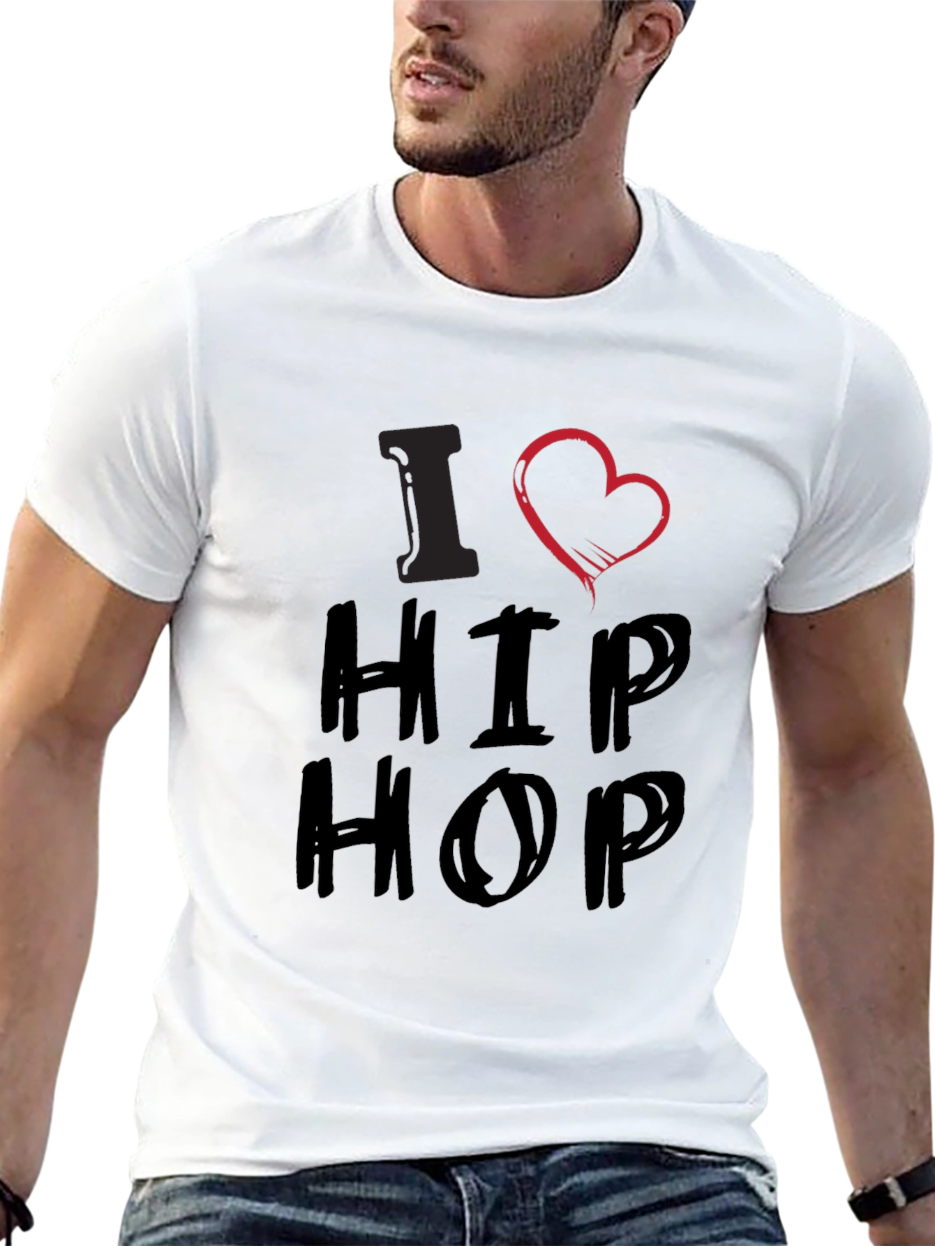 I Heart Hip Hop Graphic T-Shirt - Casual Wear