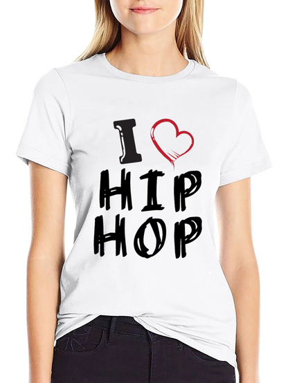 I Heart Hip Hop Graphic T-Shirt - Casual Wear