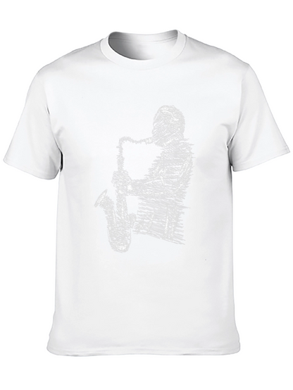 Saxophone Player Graphic Tee - Cool Music T-Shirt