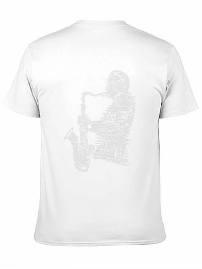 Saxophone Player Graphic Tee - Cool Music T-Shirt