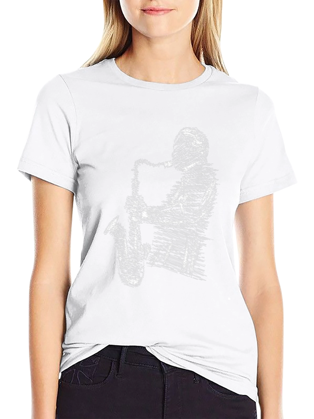 Saxophone Player Graphic Tee - Cool Music T-Shirt