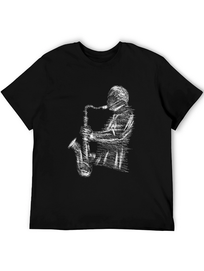 Saxophone Player Graphic Tee - Cool Music T-Shirt