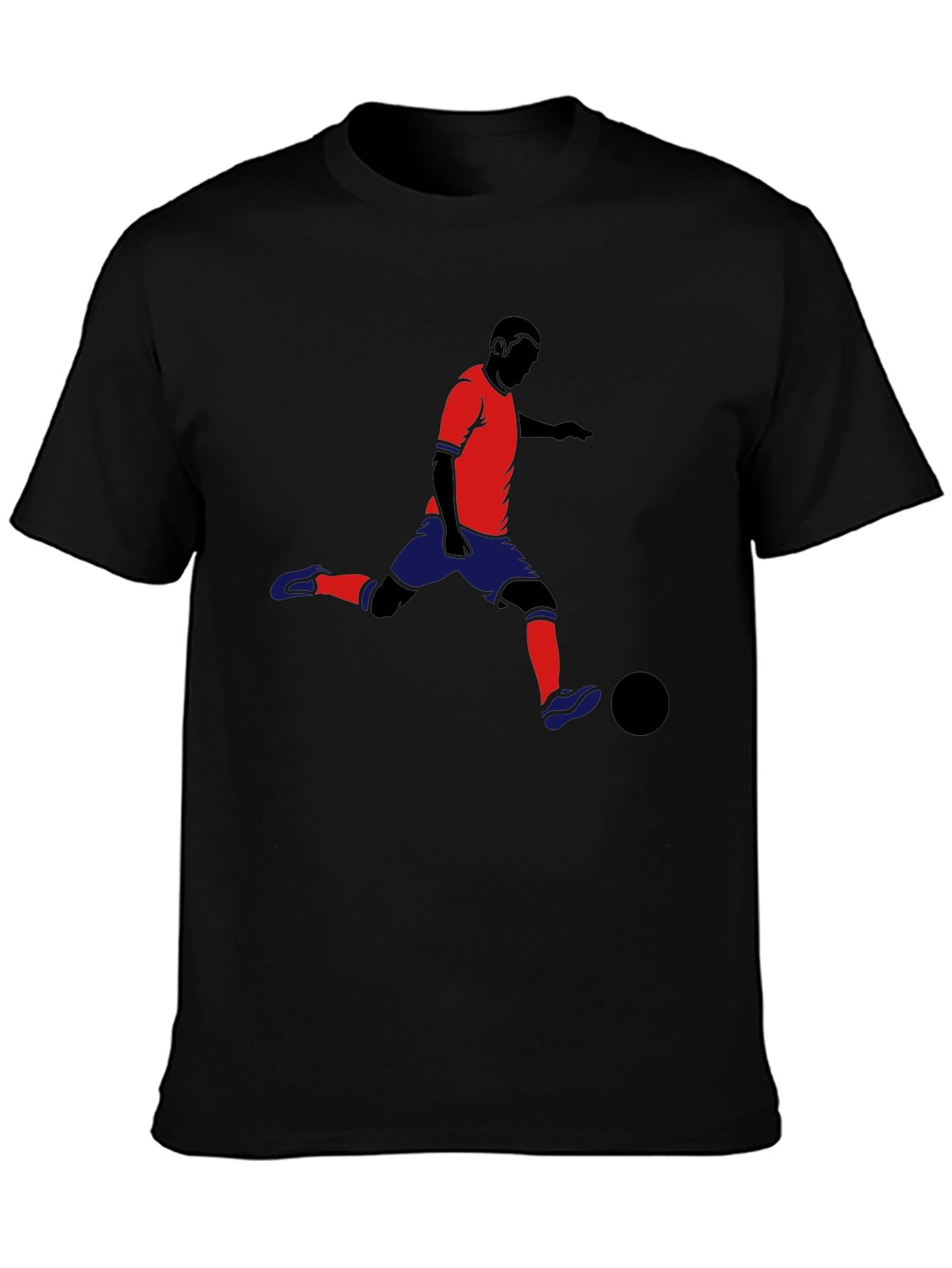 Soccer Player Graphic T-Shirt - Black