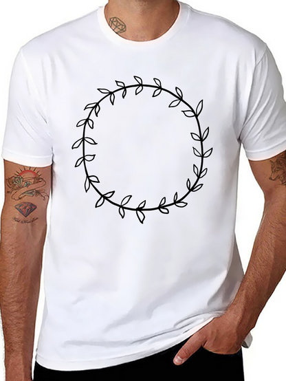Leaf Wreath Graphic Black T-Shirt
