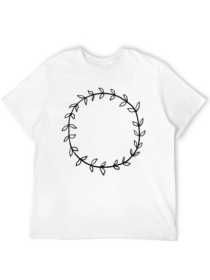 Leaf Wreath Graphic Black T-Shirt
