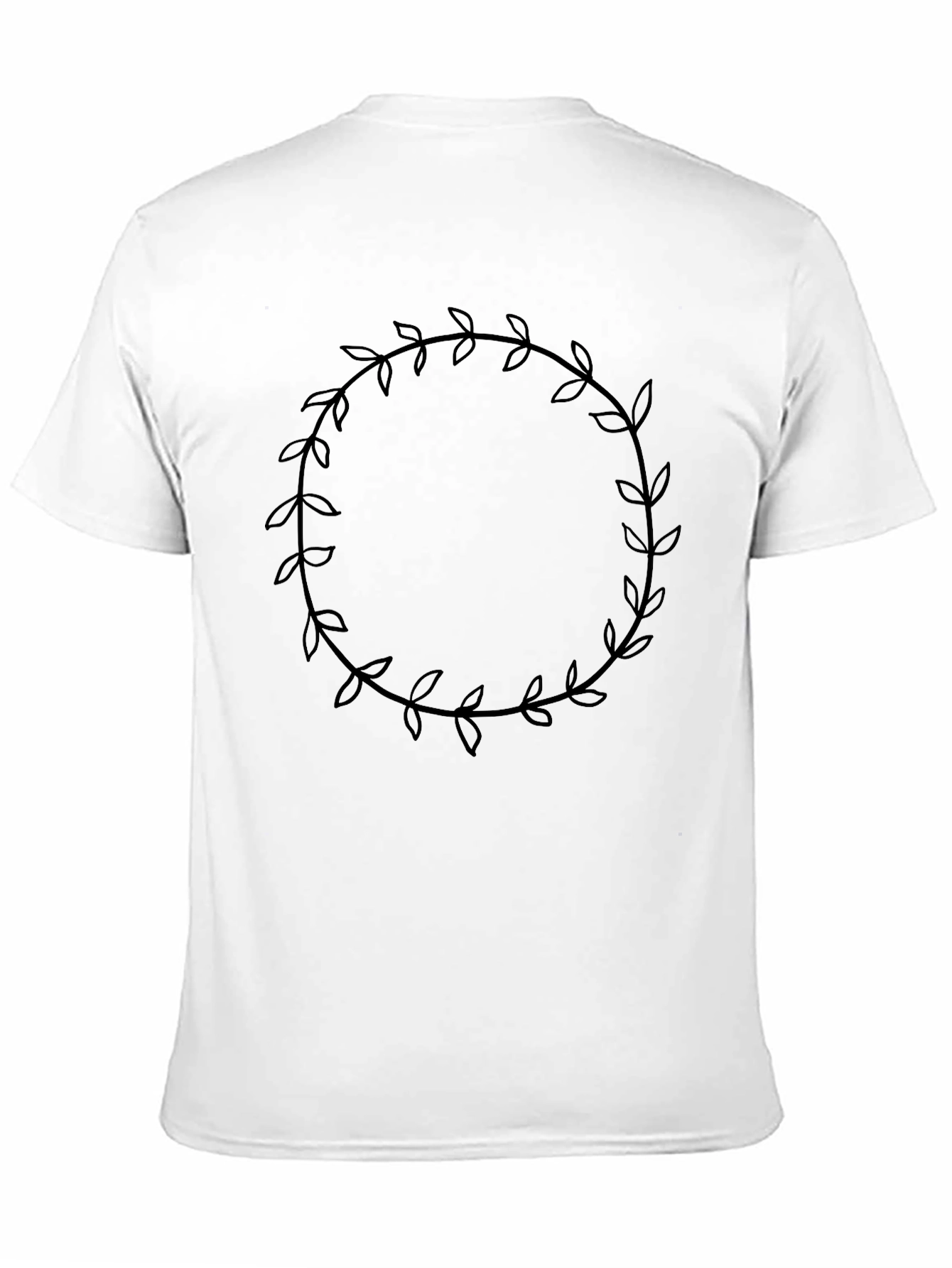 Leaf Wreath Graphic Black T-Shirt