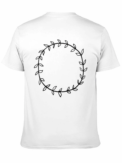 Leaf Wreath Graphic Black T-Shirt