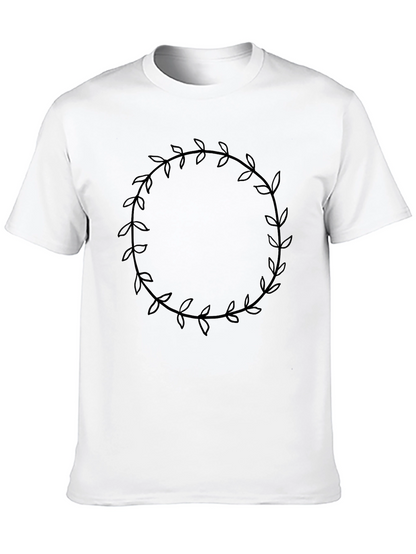 Leaf Wreath Graphic Black T-Shirt