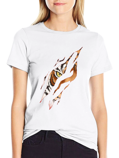 Tiger Eye Graphic Print Black T-Shirt