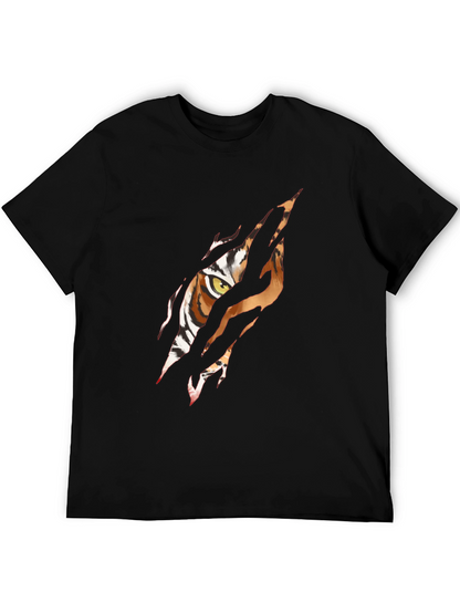 Tiger Eye Graphic Print Black T-Shirt